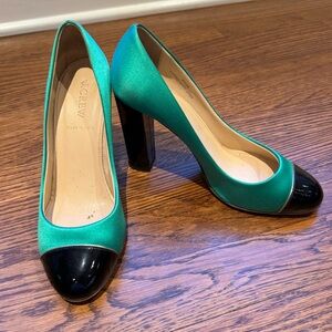 JCrew Emerald Cap Toe Heels